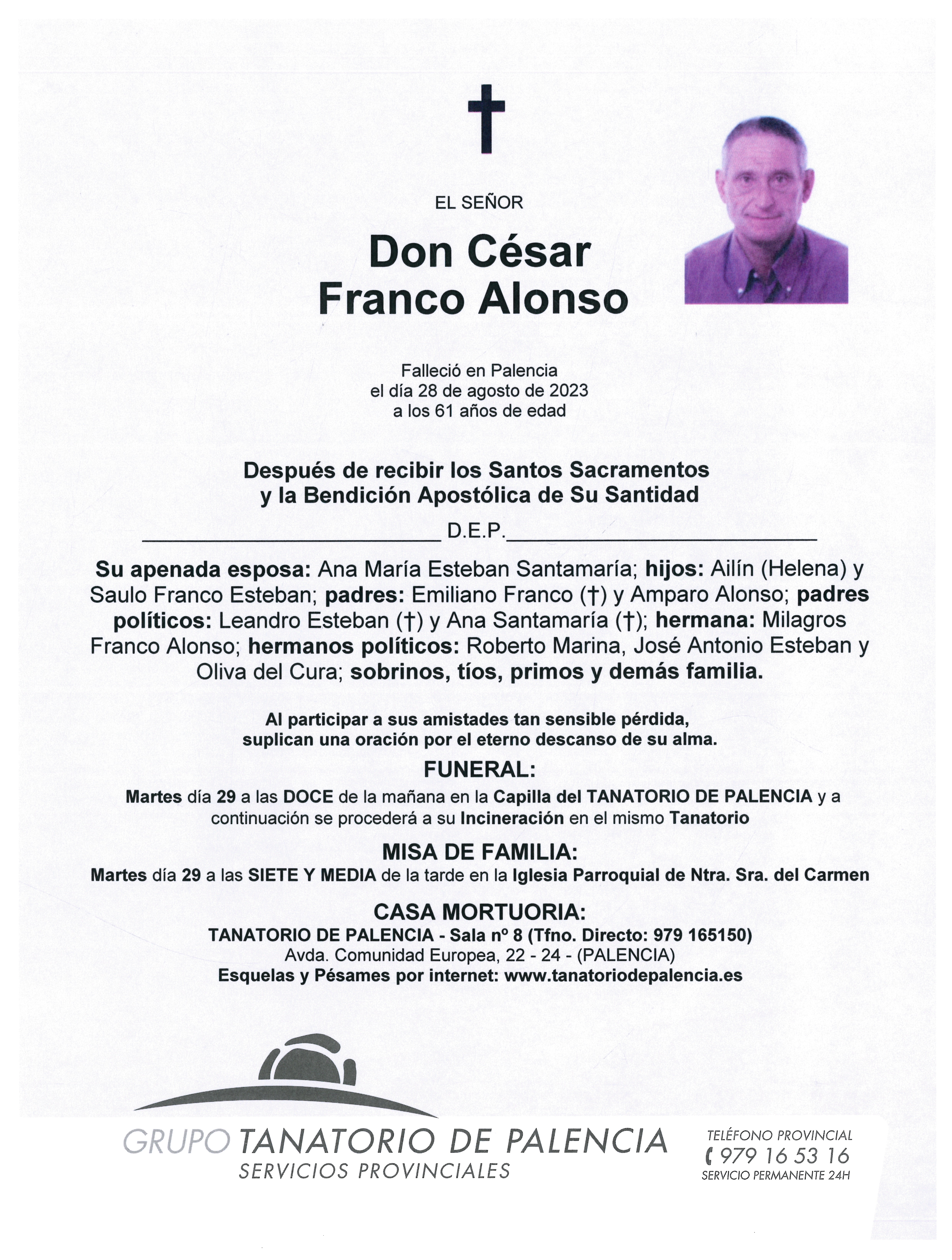 EL SEÑOR DON CÉSAR FRANCO ALONSO